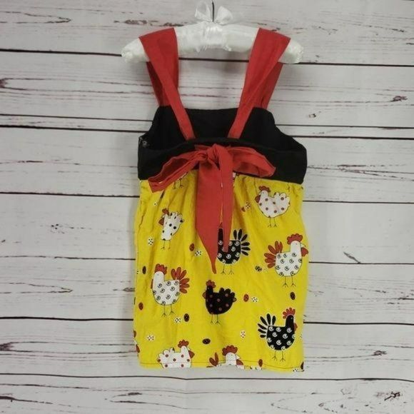 Boutique Girls Farm Country Yellow Chicken Themed Pillowcase Dress Size‎ Small - Picture 5 of 6